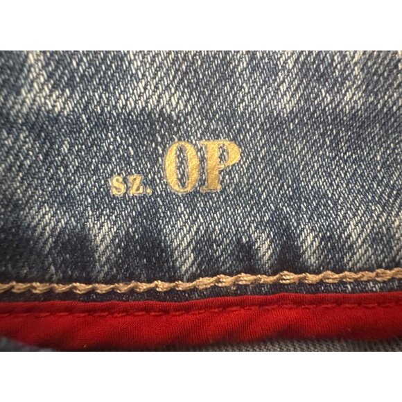 Sculpt OP Straight Leg High-Rise Denim Jeans Rhinestone Button Closure - Picture 4 of 12